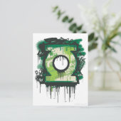 Green Lantern Graffiti Symbol Postkarte (Stehend Vorderseite)