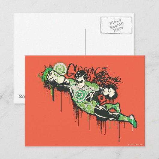 Green Lantern Graffiti-Zeichen Postkarte (Vorne/Hinten)