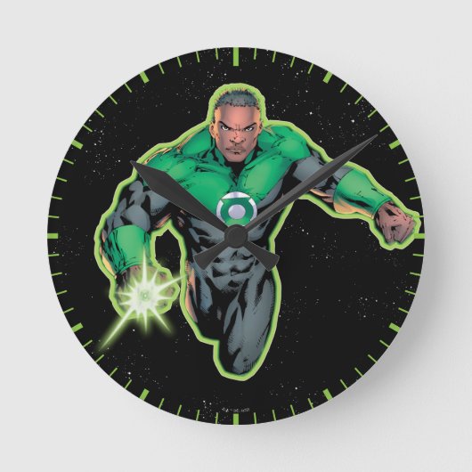 Green Lantern John Stewart Runde Wanduhr (Vorderseite)