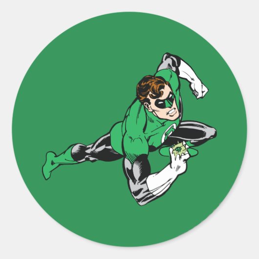 Green Lantern Leap Rechts Runder Aufkleber (Vorderseite)