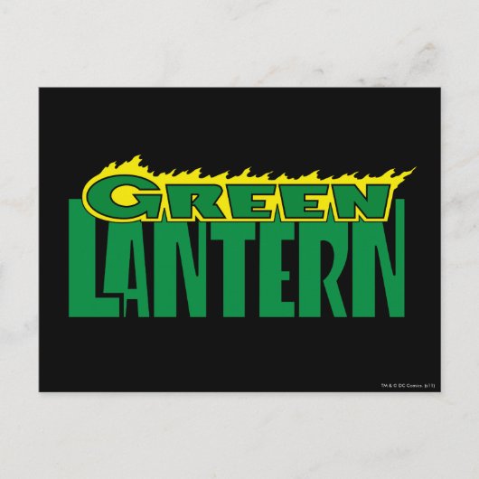 Green Lantern Logo - Gelbe Flammen Postkarte (Vorderseite)