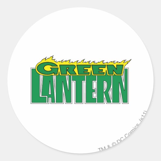 Green Lantern Logo - Gelbe Flammen Runder Aufkleber (Vorderseite)
