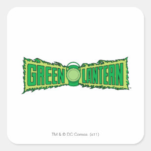 Green Lantern Logo mit Lattern Quadratischer Aufkleber