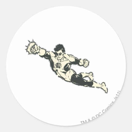 Green Lantern Punches Grunge Runder Aufkleber (Vorderseite)