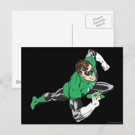 Green Lantern Runs Postkarte (Vorne/Hinten)