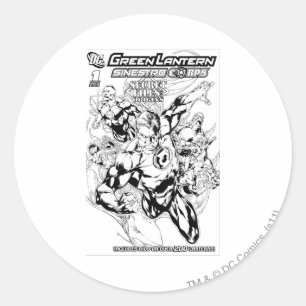 Green Lantern - Secret Files and Origins Cover, Bl Runder Aufkleber