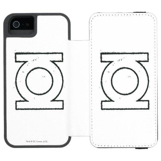Green Lantern Symbol BW Incipio iPhone Geldbeutel-Hülle (Folio Geöffnet)
