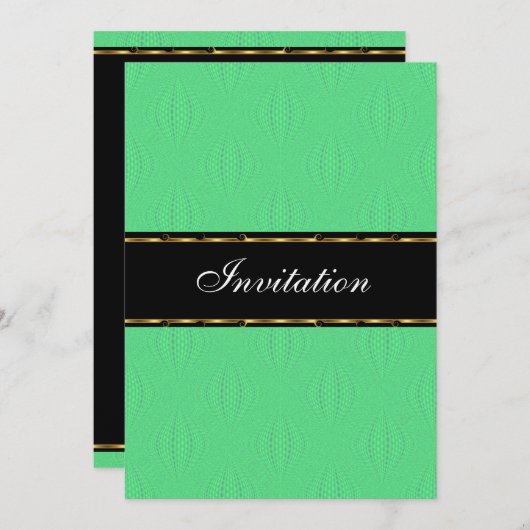 Green Lanterns Gold Black Birthday Event Einladung (Vorne/Hinten)