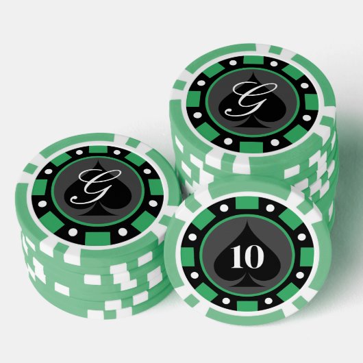 Green Las Vegas Casino Party Spielen Poker Chips (Stapel)