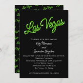Green Las Vegas Glitzern Einladung zur Hochzeit (Vorne/Hinten)