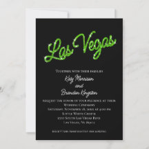 Green Las Vegas Glitzern Einladung zur Hochzeit