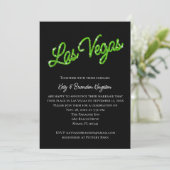 Green Las Vegas Glitzern Post Hochzeit Einladung (Stehend Vorderseite)