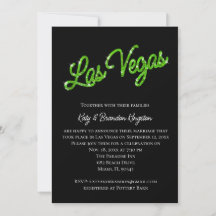 Green Las Vegas Glitzern Post Hochzeit Einladung