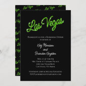 Green Las Vegas Glitzern Probe Dinner Einladung (Vorne/Hinten)