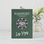 Green Las Vegas Passport Save the Date (Stehend Vorderseite)