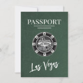 Green Las Vegas Passport Save the Date (Vorderseite)