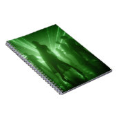 Green Laser Silhouette Dance Notebook Notizblock (Rechte Seite)