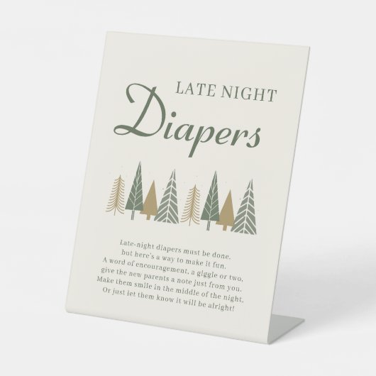 Green Late Night Diapers Winter Baby Showspiel Sockelschild (Vorderseite)