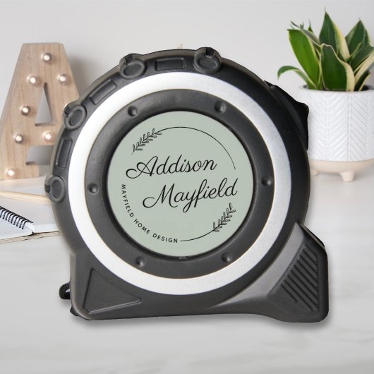 Green Laurel Verlasse Personalisiert Name Business Maßband