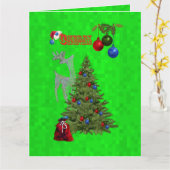 Green Lawn Bowls Jumbo Christmas Card Karte (Gelbe Blume)