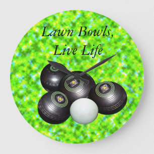 Green Lawn Bowls Live Life, Große Wanduhr