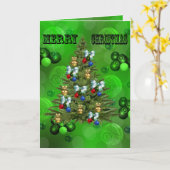Green Lawn Bowls Weihnachtsdesign, Karte (Gelbe Blume)
