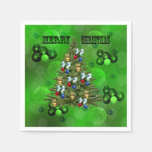 Green Lawn Bowls Weihnachtsdesign, Serviette (Vorderseite)