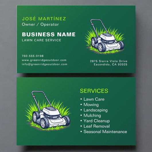Green Lawn Service Professional Visitenkarte