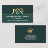 Green Layers Gold Zuhause Landscape Border Realtor Visitenkarte (Vorne/Hinten)