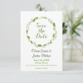 Green Leaaath Wreath Zickzack - 3x5 Save the Date (Stehend Vorderseite)