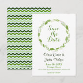 Green Leaaath Wreath Zickzack - 3x5 Save the Date (Vorne/Hinten)