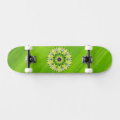 Green Leaf and Mandala Skateboard Deck (Horizontal)
