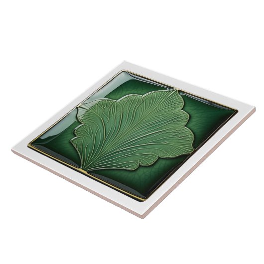 Green Leaf Art Deco Fliese (Seite)
