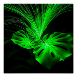 green leaf art poster