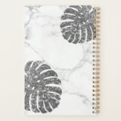 Green Leaf Black Silver Sparkling Salon Planner Planer (Rückseite)