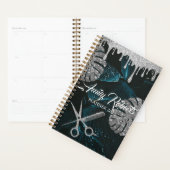 Green Leaf Black Silver Sparkling Salon Planner Planer (Anzeige)