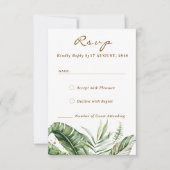 Green Leaf Boho Greenerity Wedding RSVP Cards Dankeskarte (Vorderseite)
