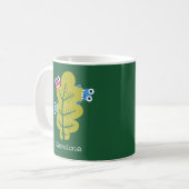 Green Leaf Bugs Kawaii Niedlich Kids Name Kaffeetasse (Vorderseite Links)