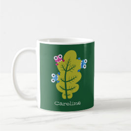 Green Leaf Bugs Kawaii Niedlich Kids Name Kaffeetasse