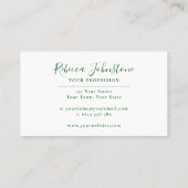 Green Leaf Classic Business Card Visitenkarte (Rückseite)