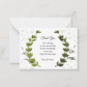 Green Leaf Dot Muster Danke Karte (Vorderseite)