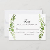 Green Leaf Elegant Wedding UAWG RSVP Karte (Vorderseite)