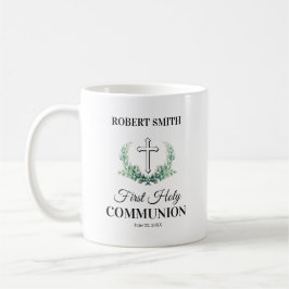 Green leaf first communion  kaffeetasse