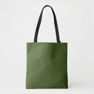 Green Leaf Grid Illustration Tote Bag Tasche