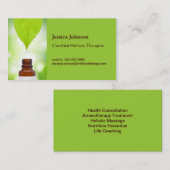 Green Leaf Holistic Therapy Business Card Visitenkarte (Vorne/Hinten)