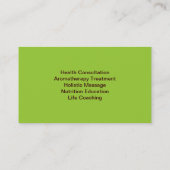 Green Leaf Holistic Therapy Business Card Visitenkarte (Rückseite)
