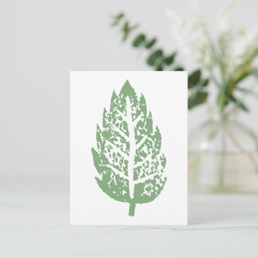Green Leaf individuell anpassbare Postkarte (Stehend Vorderseite)