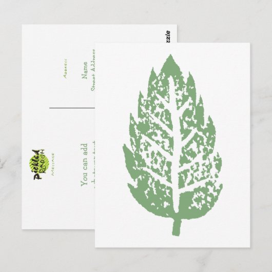 Green Leaf individuell anpassbare Postkarte (Vorne/Hinten)