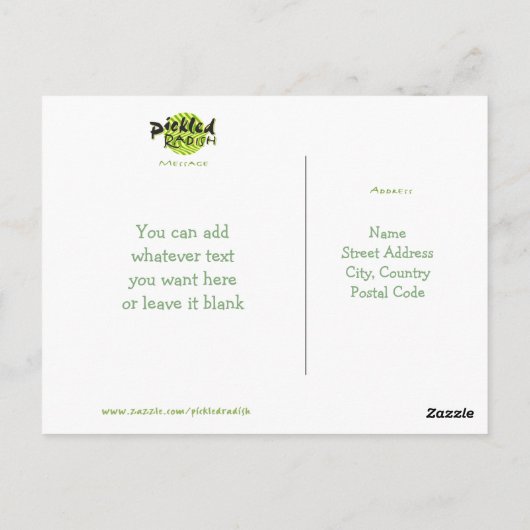 Green Leaf individuell anpassbare Postkarte (Rückseite)