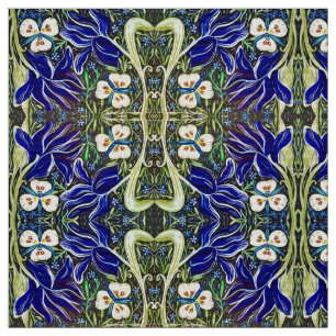 Green Leaf Iris Fabric Stoff
